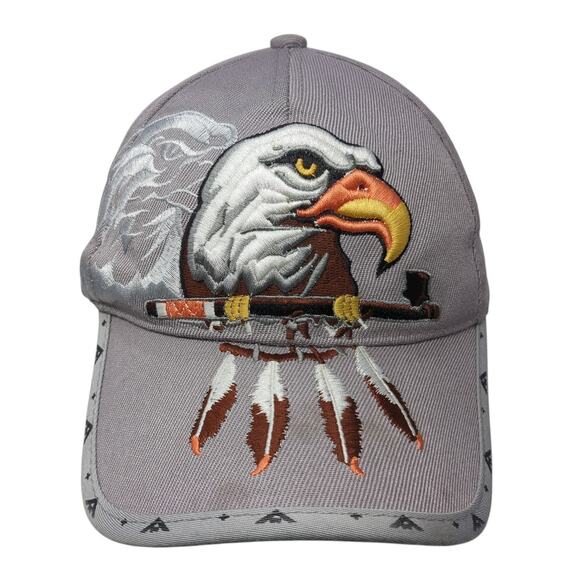 American Eagle Native Pride Baseball Cap Gray OS Adjustable Embroidered CTS - Picture 1 of 8